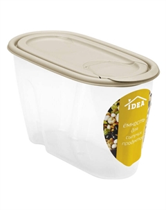 Емкость для хранения 0,9л овальная пластик латте Idea