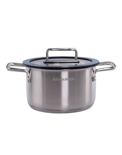 Кастрюля Argento 2,5л 18см нерж.сталь стеклянная крышка индукция Attribute