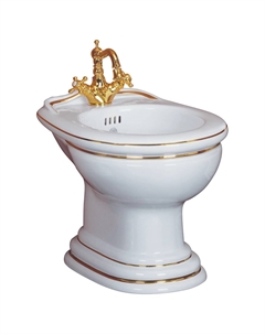 Биде напольное Milady 20852 белое, золото Migliore