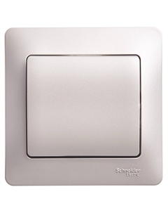 Выключатель Glossa одноклавишный встраиваемый платина (GSL001212) Systeme electric