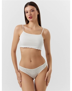 Трусы слипы женские кремовые с принтом Mark formelle