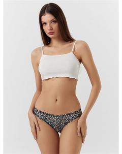 Трусы слипы женские черные с цветочным принтом Mark formelle