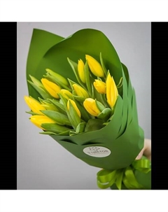 Букет 15 желтых тюльпанов Пять цветов