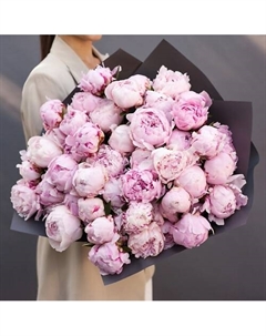 Букет из 45 розовых пионов Пять цветов