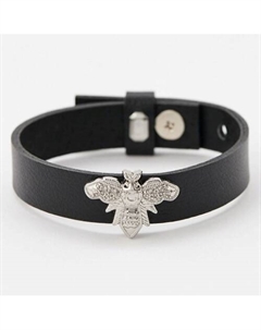 Браслет кожаный с фигуркой шмеля Xenia dukova