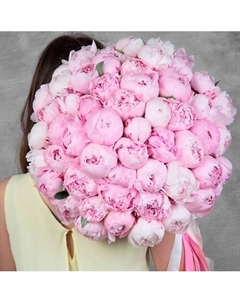 Букет из 51 розового пиона Пять цветов