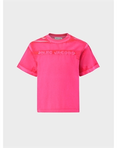 Розовая футболка с логотипом в тон Marc jacobs