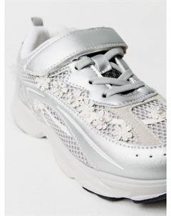 Комбинированные кроссовки с декором для девочек Sela