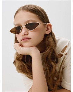 Овальные солнцезащитные очки в тонкой металлической оправе детские Sela