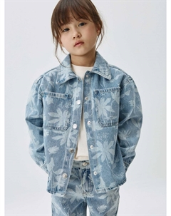 Джинсовая рубашка с принтом для девочек Sela