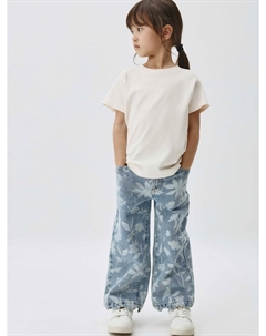 Джинсы Wide leg с принтом для девочек Sela