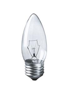 Лампа накаливания NI-B-40-230-E27-CL (уп/10шт), 40Вт, 230В, E27, 35х95мм, свеча, прозрачная (94328) Navigator