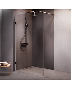 Душевая перегородка X-Joy W94UWI-120-F1-BTE 120x195, фурнитура черная, стекло прозрачное Am.pm.