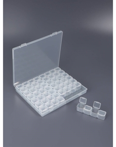 Органайзер для хранения мелочей, 56 ячеек, 21×17.5×2.5 см, прозрачный Арт узор