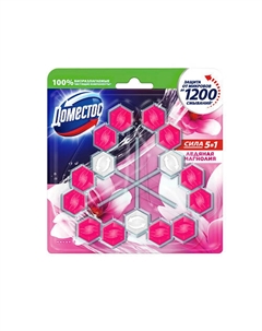 Блок для очищения унитаза POWER 5 ЛЕДЯНАЯ МАГНОЛИЯ Трио Domestos