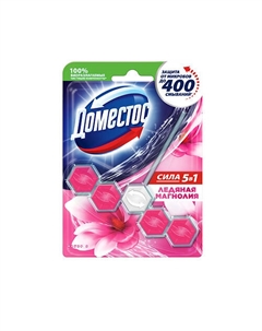 Блок для очищения унитаза POWER 5 ЛЕДЯНАЯ МАГНОЛИЯ Domestos