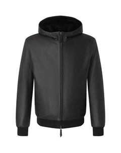 Кожаный бомбер с подкладкой из бобра Mvst