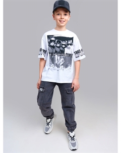 Брюки текстильные джинсовые для мальчиков Playtoday tween