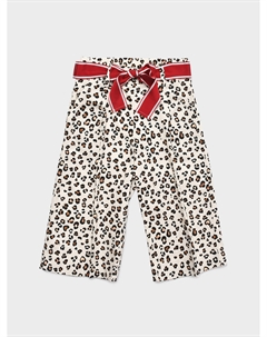 Брюки с леопардовым принтом, бежевые Monnalisa