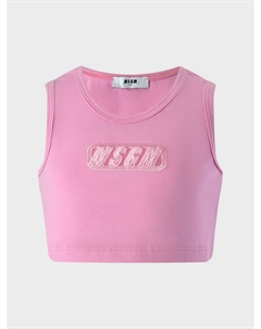 Кроп-топ с лого на груди Msgm