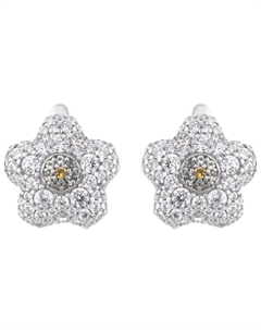 Серьги "Цветочки", фианит, серебро Sneak peek