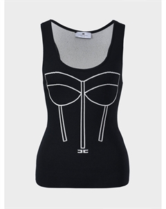 Топ-майка с принтом "корсет" Elisabetta franchi