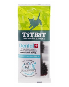 Лакомство для собак ДЕНТАЛ+ Зубочистка с говядиной для маленьких пород 0,026 кг Titbit