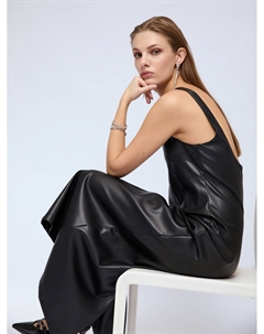 Сарафан миди из экокожи с разрезом на подоле Zolla