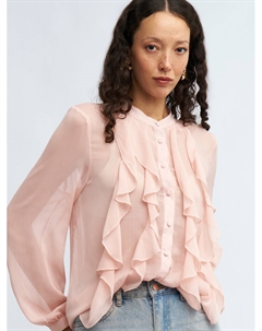 Шифоновая рубашка с воланами Zolla