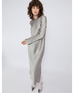 Атласное платье миди с разрезом Zolla