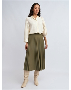 Трикотажная юбка плиссе длины миди на резинке Zolla