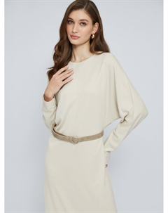 Трикотажное платье миди приталенного силуэта с ремнём Zolla