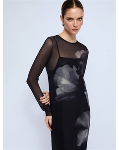 Платье миди из сетки с принтом Zolla