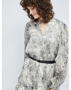 Шифоновое платье миди с ремнём на талии Zolla