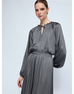 Атласное платье миди на резинке Zolla