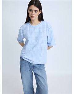 Свитшот с фактурным узором и укороченными рукавами Zolla