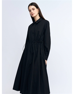 Платье-рубашка миди из хлопка с кулиской Zolla