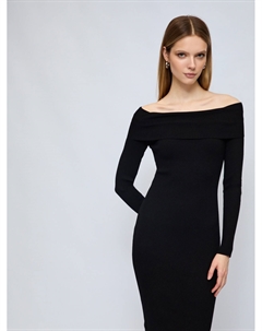 Платье миди с вырезом и длинным рукавом Zolla