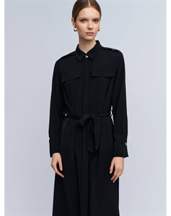 Платье-рубашка миди с поясом Zolla