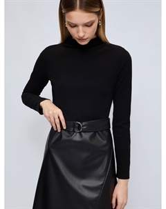 Комбинированное платье миди с запахом и поясом Zolla