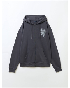 Толстовка на молнии с капюшоном и принтом Zolla