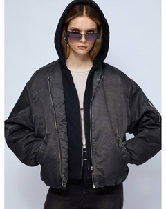 Утеплённая куртка-бомбер на синтепоне с капюшоном Zolla