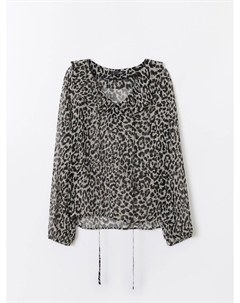 Шифоновая блузка с воланами и вырезом на завязках Zolla