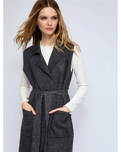 Удлинённый трикотажный жилет с поясом Zolla
