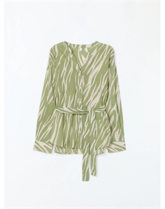 Рубашка из хлопка с вырезом и принтом Zolla