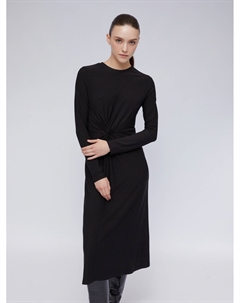 Трикотажное платье миди с драпировкой Zolla