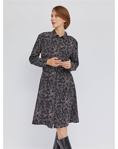 Платье-рубашка длины мини с принтом и поясом Zolla