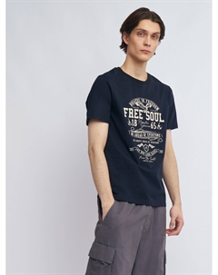 Футболка из хлопка с принтом-надписью Zolla