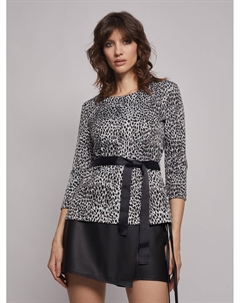Трикотажная блузка с поясом Zolla