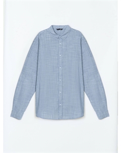 Офисная рубашка из хлопка с узором в полоску Zolla